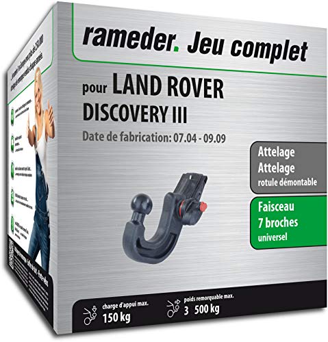 Attelage rotule démontable + Faisceau 7 Broches Compatible Land Rover Discovery III